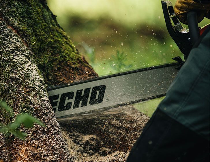 Echo CS-590 59.8cc petrol chainsaw with 20 inch bar, side view