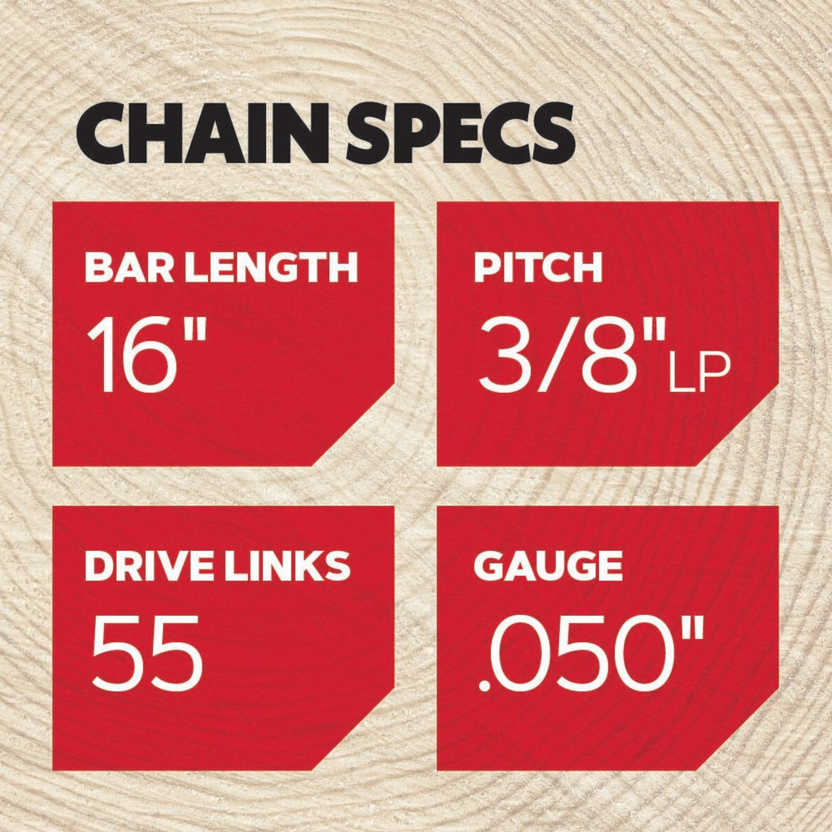Oregon T55 VersaCut chainsaw chain for 16 inch bar, in use