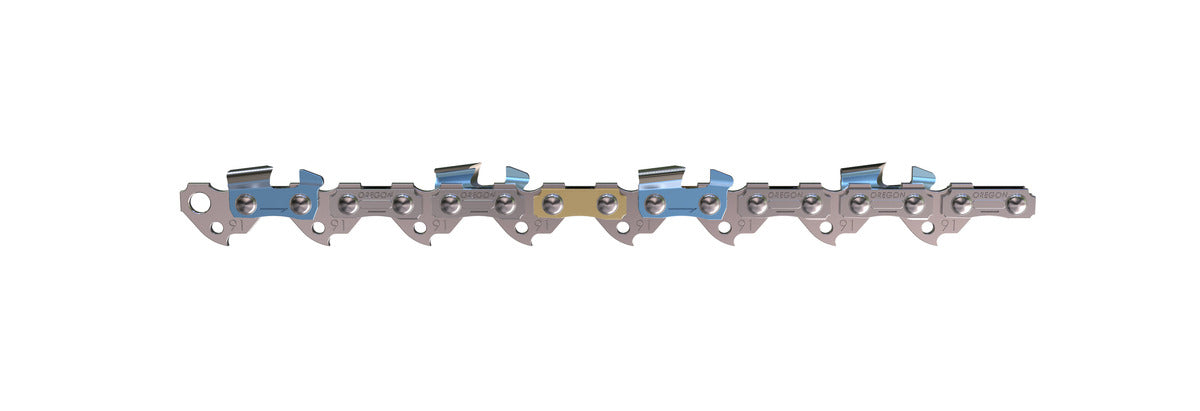 Oregon T56 VersaCut chainsaw chain for 16 inch bar, angle view