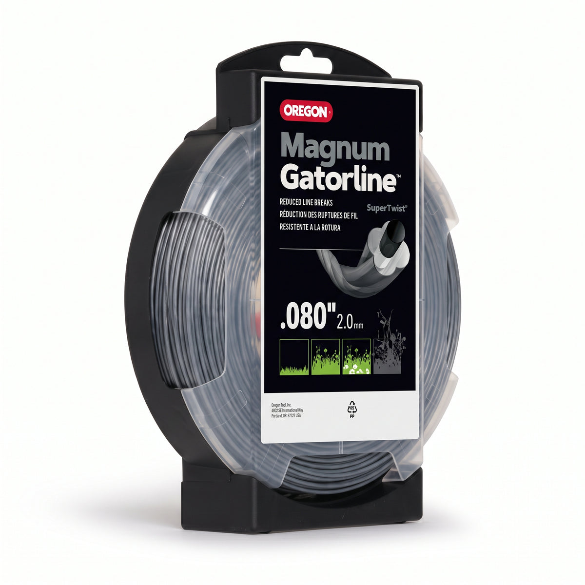Oregon Magnum Gatorline SuperTwist trimmer line 2.0mm x 12m, side view