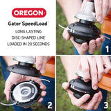 Oregon Gator SpeedLoad 2.4mm trimmer line disk 3 pack, in use