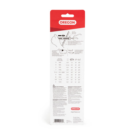 Oregon 5/32 inch chainsaw sharpening file and guide, detail view