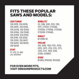 Oregon 18 inch chainsaw bar and chain combination, rear view