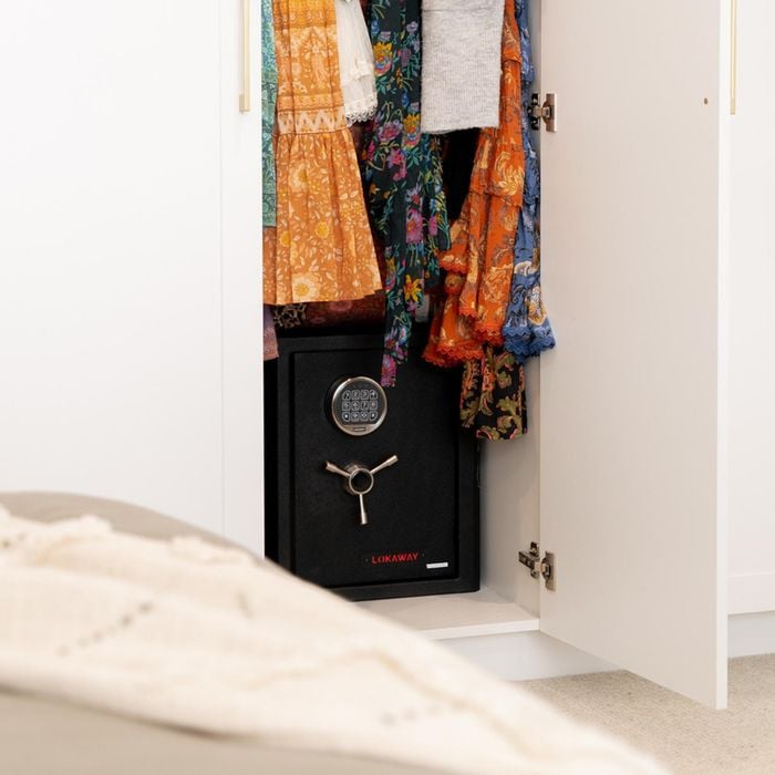 Lokaway premium security safe 34 x 50 x 55cm with Swing'n'Slide door, side view