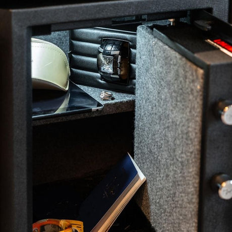 Lokaway premium security safe 34 x 36 x 43cm with Swing'n'Slide door, packaging
