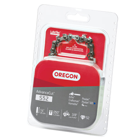 Oregon S52 AdvanceCut chainsaw chain for 14 inch bar, detail view