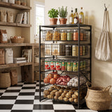 Simply Tools 5-drawer black wire basket metal storage unit, packaging