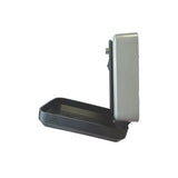 Wall mounted combination lock key safe with cover, angle view