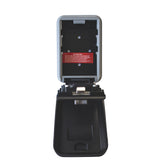 Wall mounted combination lock key safe with cover, side view