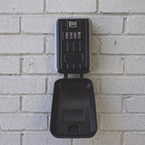 Wall mounted combination lock key safe with cover, detail view
