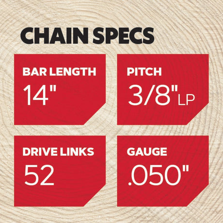 Oregon T52 VersaCut chainsaw chain for 14 inch bar, top view