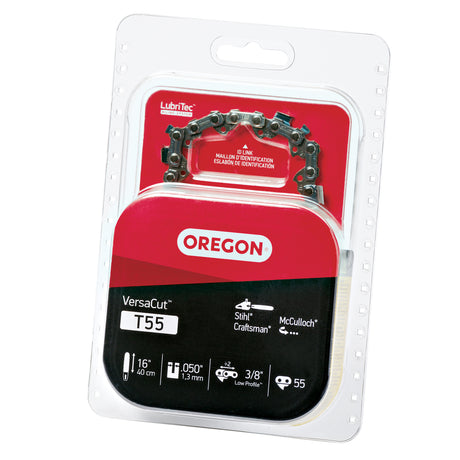 Oregon T55 VersaCut chainsaw chain for 16 inch bar, detail view