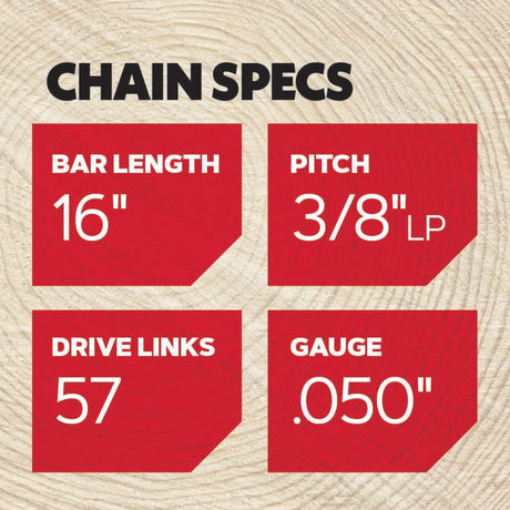 Oregon T57 VersaCut chainsaw chain for 16 inch bar, alternate view
